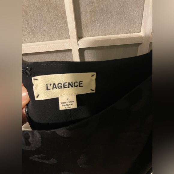 L’Agence Black Silk Maxi Dress, patterned with belt: Never Worn - Picture 4 of 7